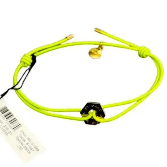 NWT Marc by Marc Jacobs Bolt Friendship Stretch Bracelet - Toucan Green - Picture 2 of 4